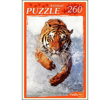 Пазлы Рыжий кот 260 элементов Бегущий по воде тигр