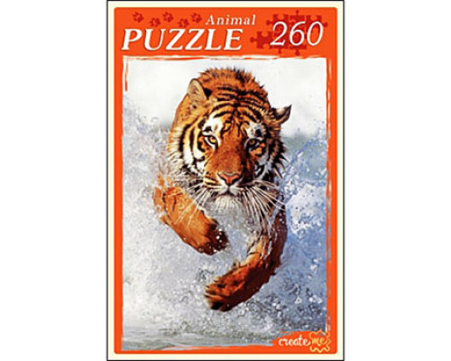 Пазлы Рыжий кот 260 элементов Бегущий по воде тигр