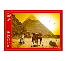 Пазлы Рыжий кот на 500 элементов Египетские пирамиды и верблюды
