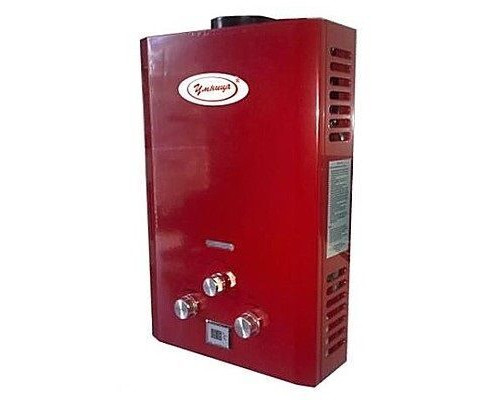 Газовый водонагреватель "Умница" модель ГКС-6л/мин — красный цвет панели