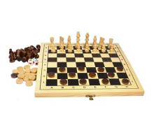 Шахматы+шашки+нарды Канцелярский Мир деревянные большие