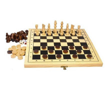 Шахматы+шашки+нарды Канцелярский Мир 34*17*2,8см деревянные