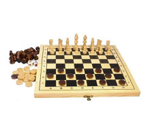 Шахматы+шашки+нарды Канцелярский Мир 39*19,5*3,5см деревянные