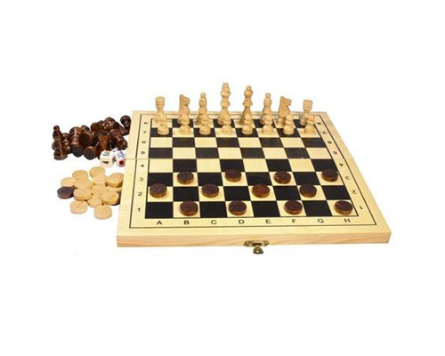 Шахматы+шашки+нарды «деревянные»