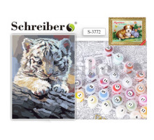 Картина по номерам Schreiber Белый тигренок