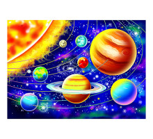 Картина по номерам 22*30см  Рыжий кот Солнечная система