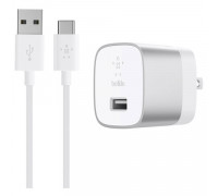 Зарядное устройство автомобильное BELKIN, кабель Type-C 1,2 м, серебрянное