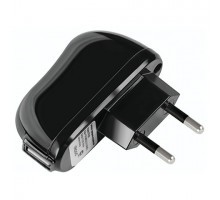 Зарядное устройство сетевое (220 В) DEPPA, 1 порт USB, выходной ток 2,1 А, черное