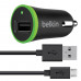 Зарядное устройство автомобильное BELKIN Universal, кабель microUSB 1,2 м, выходной ток 2.4 A, черное